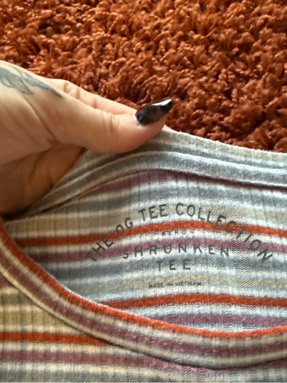 Striped Long-Sleeve Ribbed Top Multicolor - Picture 2 of 3